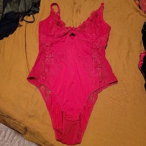 Red Lace Body Suit 38F Figleaves